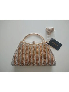 D'Margeaux Rhinestone Gold Purse NWT